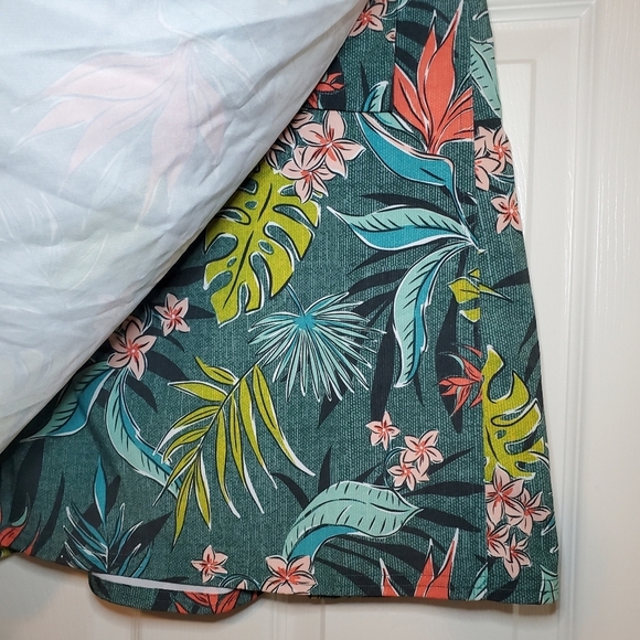 RIP SKIRT Bali Jungle Birds of Paradise Floral True Wrap Mini Skirt Size M - Picture 2 of 6